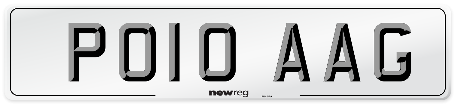 PO10 AAG Number Plate from New Reg